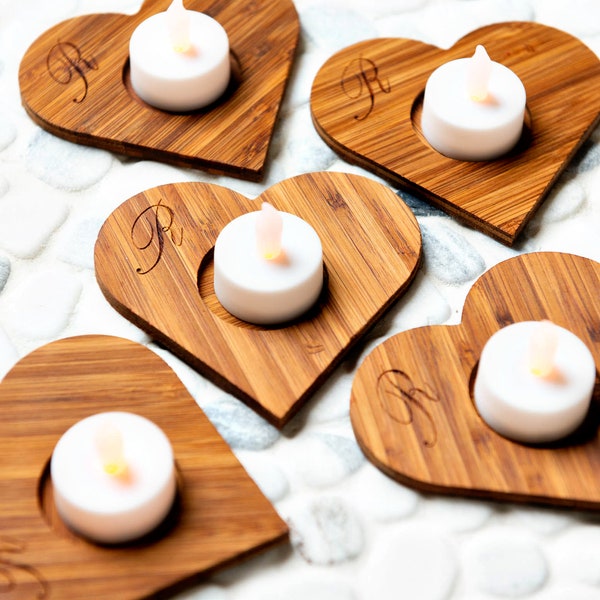 Table Place Setting Candle Holders Party Favors Floats | Wax or LED Tea Light | Custom Shapes | Personalized- Last Chance SALE