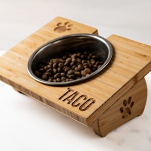 Pup of Honor - Personalized Wood Pet Bowl Stand