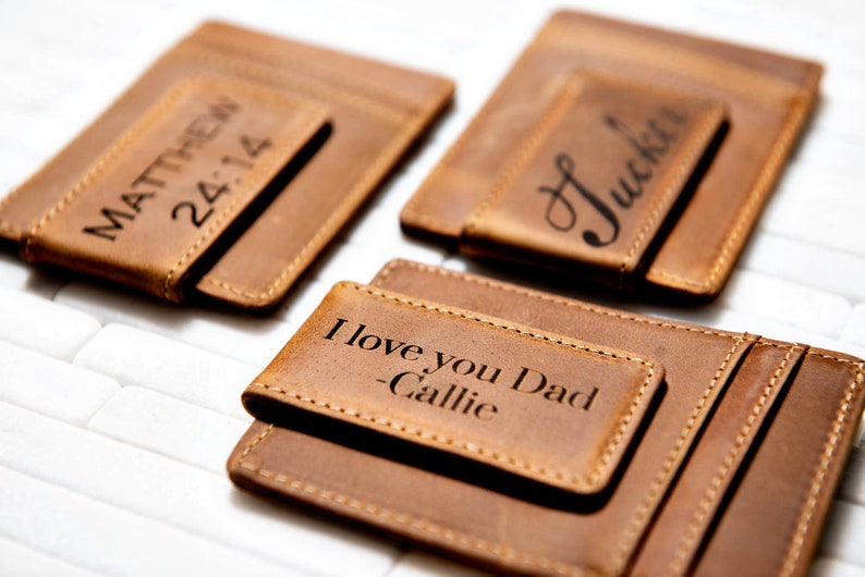 Personalized Leather Money Clip Wallet Magnetic Groomsman Best Etsy - image 0