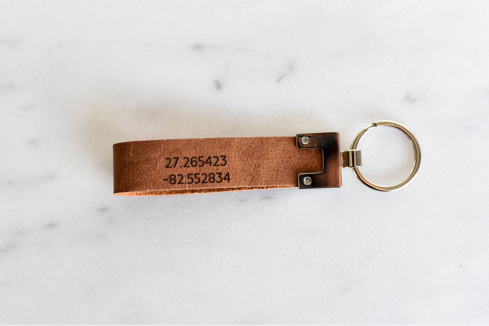 Personalized Engraved Distressed Leather Keychain the San | Etsy