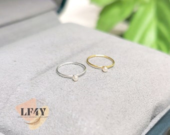 Extra Thin Tiny 24G / 0.5mm Delicate 2mm Pearl Tiny, 925 Sterling Silver Gold 8mm Dia Nose Ring, Small Pearl Delicate Nose Hoop / Nose Ring