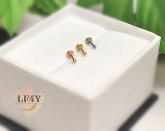 Delicate Teeny Tiny 20g / 0.8mm Threadless Push In Tiny 1.5mm Ball Steel Silver Gold Rose Gold Labret Tragus Stud Helix / Conch Stud Earring