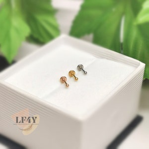 Delicate Teeny Tiny 20g / 0.8mm Threadless Push In Tiny 1.5mm Ball Steel Silver Gold Rose Gold Labret Tragus Stud Helix / Conch Stud Earring