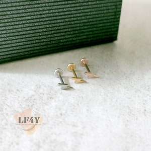 Winzige 20g / 0,8mm Gewindelose Push In Lichteffekt Labret Stahl Silber Gold Rose Gold Tragus Stud Helix / Conch Bolzen Ohrring Knorpelgestüt