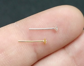 Sterling Silver Triangle Crystal Nose Stud: Bend-to-Fit Pin
