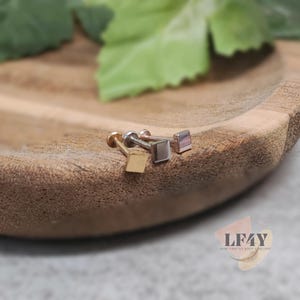 Delicate Tiny Square 0.8mm / 20G Threadless Push In Clear Star Steel Silver Gold Rose Gold Labret Tragus Stud Helix / Conch Stud Earring
