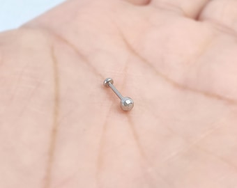 Disco Ball Steel Push In Labret Stud: 20g Threadless Helix Tragus Cartilage Conch Earrings