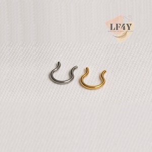 Bell Shape Steel Silver Gold Nose Retainer - Septum Retainer - Septum Hoop Retainer Piercing Thickness 1.2mm / 16 Guage And 1.6mm / 18 Guage