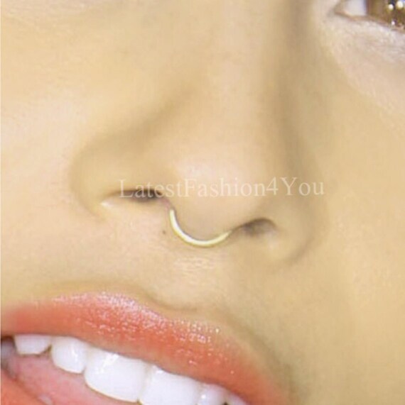 Plain Steel Silver Nose Ring - Septum Ring - Septum Hoop - Septum Piercing - Septum Jewellery, Thickness 0.8mm / 20g And 1mm / 18g