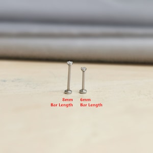 Delicate Tiny 0.8mm / 20G Threadless Push In Tiny 1.5mm Clear Gem Steel Silver Gold Rose Gold Labret Tragus Stud Helix / Conch Stud Earring image 9