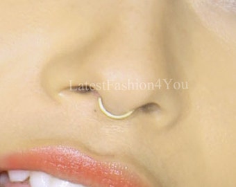 Plain Steel Silver Nose Ring - Septum Ring - Septum Hoop - Septum Piercing - Septum Jewellery, Thickness 0.8mm / 20g And 1mm / 18g