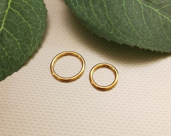 Gold 1.2mm Hinged Click 16G 5/16" 6mm 8mm 10mm Hinged Septum Clicker Nose Daith Ring Segment Ear Cartilage Strong Grip