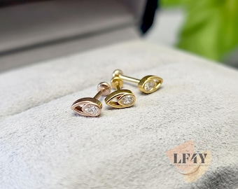 Tiny Eye Stainless Steel Cartilage Stud: 20G Helix Tragus Earring