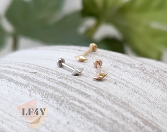 Diamond Push In Labret Stud: 20g Threadless Tragus Helix Conch Cartilage Earring
