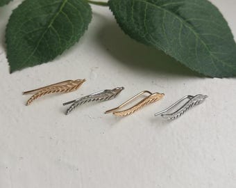 Gold & Silver Leaf Ear Cuff: Nature-Inspired Ear Climber