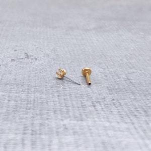 Petite étoile fine CZ 0,8 mm/20 g sans filetage Push-in étoile transparente en acier argentée or rose Labret Tragus Boucle d'oreille en hélice/conque image 5