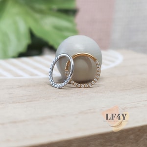 18G / 1mm Thin CZ Hoop Ring / Septum Ring / Tragus Hoop / Hinged Clicker / Daith Helix Hoop / Cartilage Ring / Nose Ring / Hoop Earrings