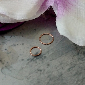 Extra Thin Tiny Small Rose Gold  6mm 8mm 316L Steel  Cartilage Earring Helix Ring Hoop Tragus Ring Nose Hoop 0.6mm - Guaranteed Non Alergic