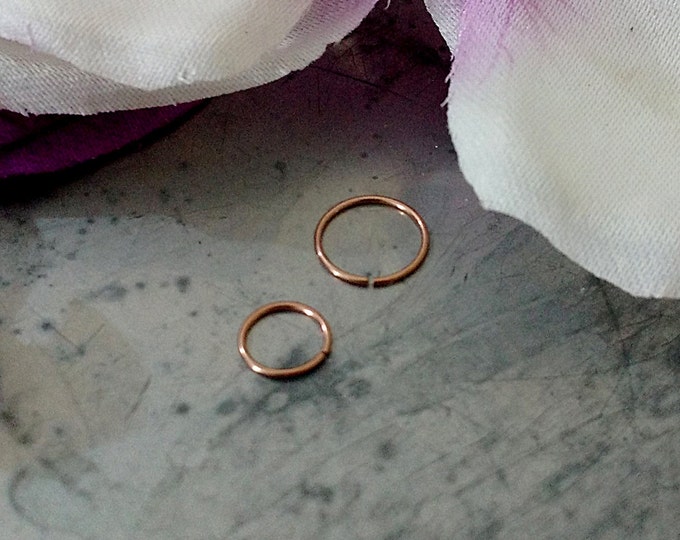 Extra Thin Tiny Small Rose Gold  6mm 8mm 316L Steel  Cartilage Earring Helix Ring Hoop Tragus Ring Nose Hoop 0.6mm - Guaranteed Non Alergic