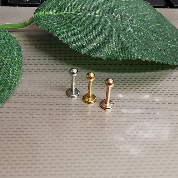 2.5mm Ball 18G / 1mm Thick 6mm 1/4" Wide 18g Internally Threaded Dainty Ball Bead Labret Stainless Steel Earring Helix Tragus Cartilage Stud