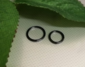 Black 1.2mm Hinged Click 16G 5/16&quot; 6mm 8mm 10mm Hinged Septum Clicker Nose Daith Ring Segment Ear Cartilage Strong Grip