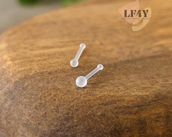 2pcs Bioflex Bone End Piercing Studs: Hypoallergenic Tragus Helix Earring
