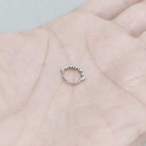Tiny Beaded 20G Silver / Steel Gold  Rose Gold 0.8mm Nose Ring, Surgical Steel Nose Hoop / Cartilage Hoop Ring / Septum Tragus Ring Earrings