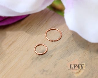 Extra Thin Tiny Small Rose Gold  6mm 8mm 316L Steel  Cartilage Earring Helix Ring Hoop Tragus Ring Nose Hoop 0.6mm - Guaranteed Non Alergic
