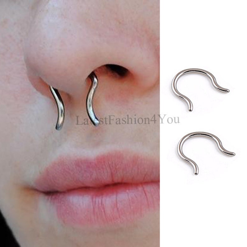 Bell Shape Steel Silver Nose Retainer Septum Retainer Etsy