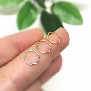 Thin Small 20g 0.8mm Hexagonal Nose Ring Helix Cartilage Earring Hoop Steel Silver Rose Gold Septum Ring  Ear Hugging 8mm Dia - Non Allergic