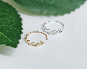 Sterling Silver Infinity Cartilage Hoop: 22g Helix, Nose Ring, Earring