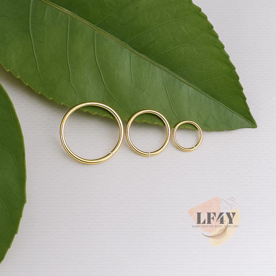 Extra Thin Small 22g Gold Cartilage Earring Helix Ring Hoop Tragus Ring Nose Ring 0.6mm 6mm 8mm 10mm 316L Steel - Guaranteed Non Alergic