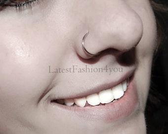 1mm Thick Small Nose Hoop Diameter 8mm,10mm Piercing Body Jewellery, Cartilage Hoop, Tragus Ring, Septum Hoop Ring, Nose Hoop