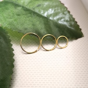 Extra Thin Small 22g Gold Cartilage Earring Helix Ring Hoop Tragus Ring Nose Ring 0.6mm 6mm 8mm 10mm 316L Steel - Guaranteed Non Alergic