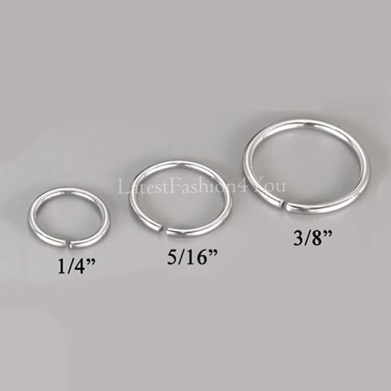 No Sharp Bits 20g Thin Small Steel Silver Tiny Seamless Nose Ring Hoop Dia 6mm 8mm 10mm Thickness 0.8mm 1mm Cartilage, Tragus, Lip Ring