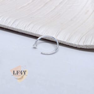 6mm 8mm Diameter Extra Thin Small Tiny Silver Hand Made 925 Silver 0.6mm 22g Open Nose Ring Disc End, Nose Hoop, Nose Ring, Nose Stud