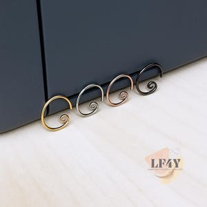 20G / 0.8mm Fake Piercings Silver Gold Rose Gold Black 8mm & 10mm Dia Fake Lip Ring - Metal Lip Ring - Clip On Lip Ring - Faux Lip Ring