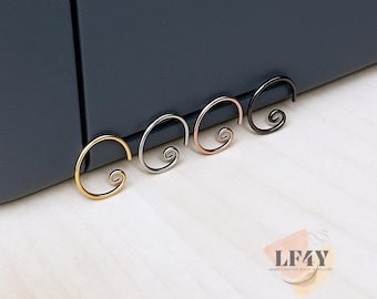 20G / 0.8mm Fake Piercings Silver Gold Rose Gold Black 8mm & 10mm Dia Fake Lip Ring - Metal Lip Ring - Clip On Lip Ring - Faux Lip Ring