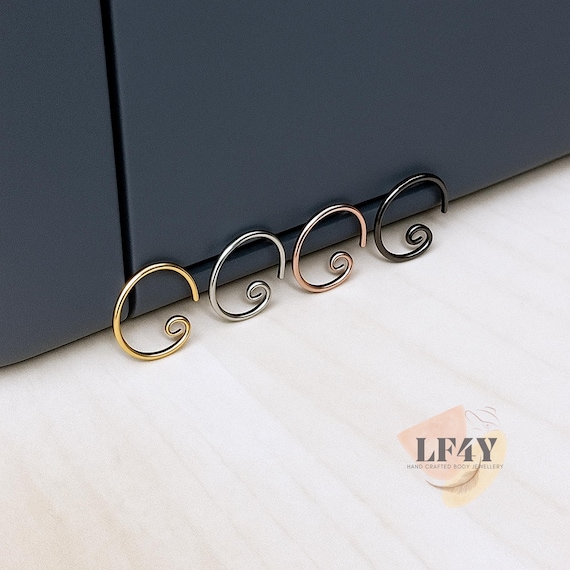 20G / 0.8mm Fake Piercings Silver Gold Rose Gold Black 8mm & 10mm Dia Fake Lip Ring - Metal Lip Ring - Clip On Lip Ring - Faux Lip Ring