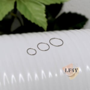 Extra Thin Small 22g Silver Cartilage Earring Helix Ring Hoop Tragus Ring Nose Hoop Ring 0.6mm 6mm 8mm 316L Steel - Guaranteed Non Alergic