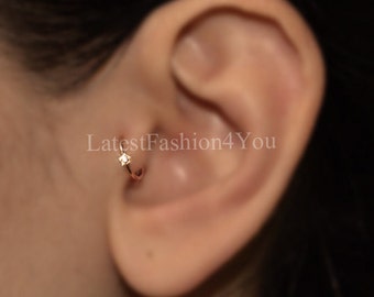 22g Argent Or Mince Cristal Clair Étoile Diamante Cartilage Boucle D'oreille Helix Anneau Hoop Septum, Nez, Cartilage, Helix Tragus Anneau Cerceau Nez Hoop