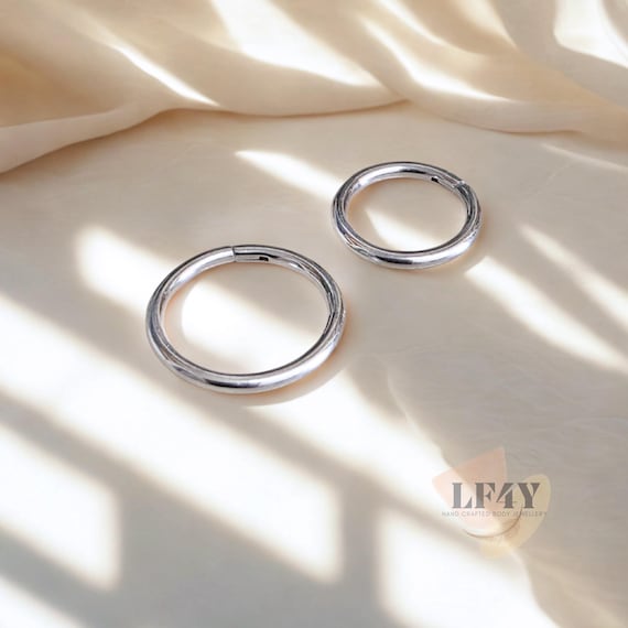 Steel Silver 1.2mm Hinged Click 16G 5/16" 8mm 10mm Hinged Septum Clicker Nose Daith Ring Segment Ear Cartilage Strong Grip