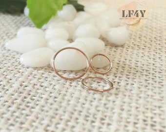 Extra Thin Tiny Small Rose Gold Cartilage Earring Helix Ring Hoop Tragus Ring Nose Hoop 0.6mm 6mm 8mm 316L Steel - Guaranteed Non Alergic