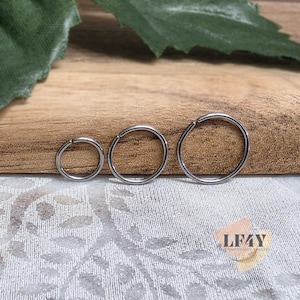 No Sharp Bits 20g Thin Small Steel Silver Tiny Seamless Nose Ring Hoop Dia 6mm 8mm 10mm Thickness 0.8mm 1mm Cartilage, Tragus, Lip Ring