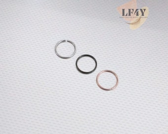 Surgical Steel Hoop Set: Extra Thin Cartilage, Tragus, Nose Ring (Rose Gold, Black, Silver)