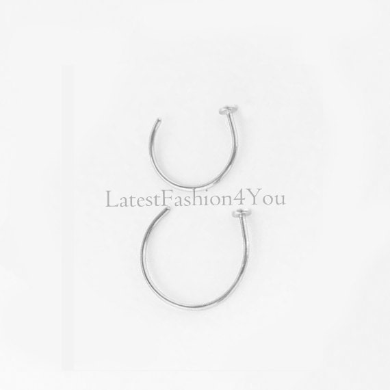 6mm 8mm Diameter Extra Thin Small Tiny Silver Hand Made 925 Silver 0.6mm 22g Open Nose Ring Disc End, Nose Hoop, Nose Ring, Nose Stud