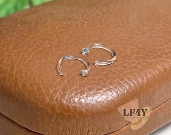 2pcs Borosilicate Glass Invisible Retainer Ring: 18G/16g Tragus, Cartilage Earrings