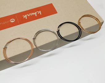 Clip On Hoop Earrings: Brass Fake Ear Hoops, Non Pierced - 60mm