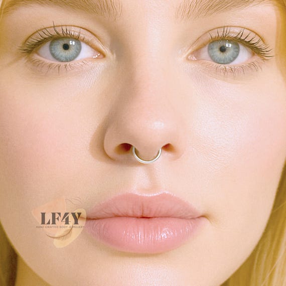 Plain Steel Silver Nose Ring - Septum Ring - Septum Hoop - Septum Piercing - Septum Jewellery, Thickness 0.8mm / 20g And 1mm / 18g