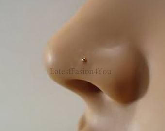 Delicate 925 Sterling Silver 1.8mm Ball Size Silver Gold Nose Pin Stud - Bend To Fit Straight Post